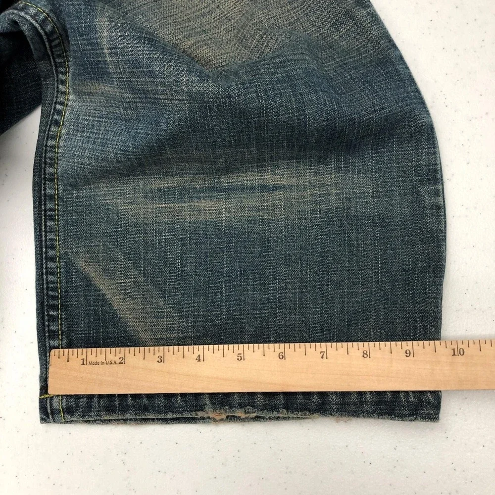 Ricco Tizio Rich Guy Jeans Mens 40x30 Blue Relaxed Straight Denim Distressed